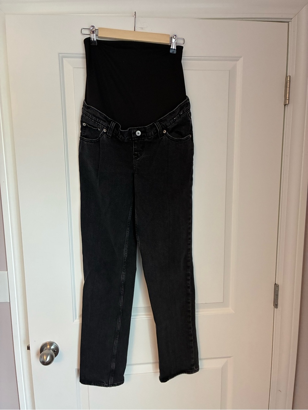 Abercrombie & Fitch Black Maternity Straight-Leg Jeans - Picture 2 of 7